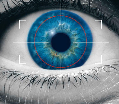 Probably the most foolproof biometric measure is the eye's iris. Its complex pattern of zigzagging lines and random dots is much more distinctive than the whorls of a fingerprint. In fact, because authorities in a few foreign countries are confident that iris scans can't be circumvented, they're starting to allow airlines to use iris scanning at selected airports. For the airlines, it's a perquisite for frequent fliers: If people register their iris scans, they can bypass the usual security check. Currently, a person's eye must be in close to the scanner. Intelligence and law-enforcement agencies hope that some way can be found to scan irises from a distance -- or even to spot a suspect in a crowd.